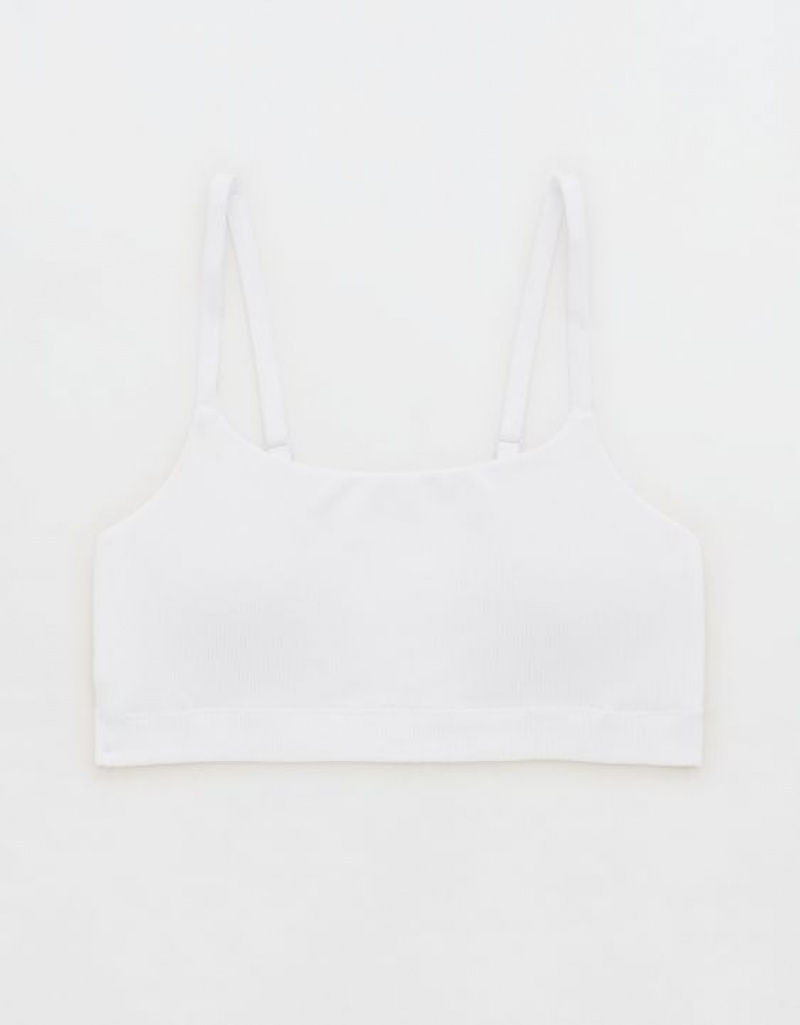 Aerie Superchill Seamless Scooplette Bras White | YED-650743