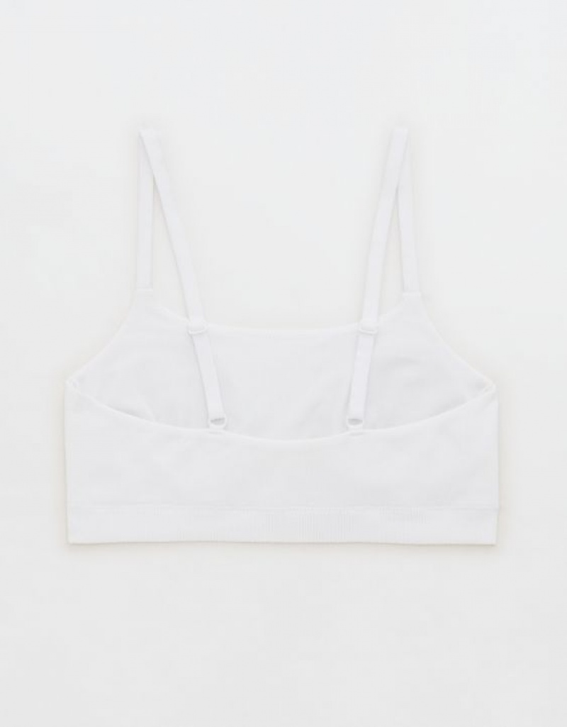 Aerie Superchill Seamless Scooplette Bras White | YED-650743