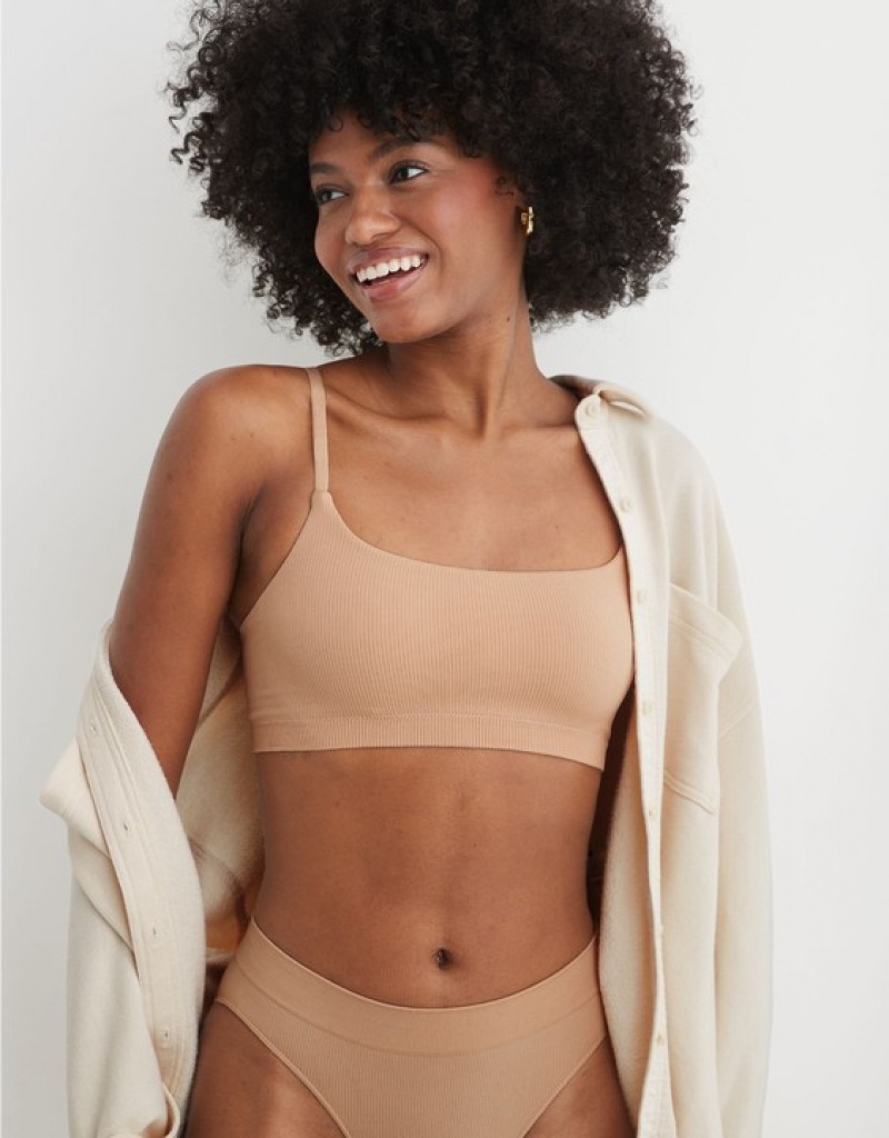 Aerie Superchill Seamless Scooplette Bras Beige | VML-329841