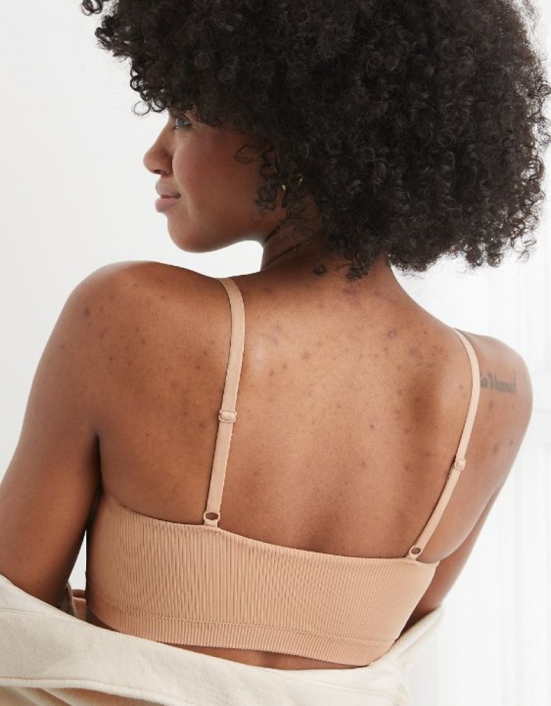 Aerie Superchill Seamless Scooplette Bras Beige | VML-329841