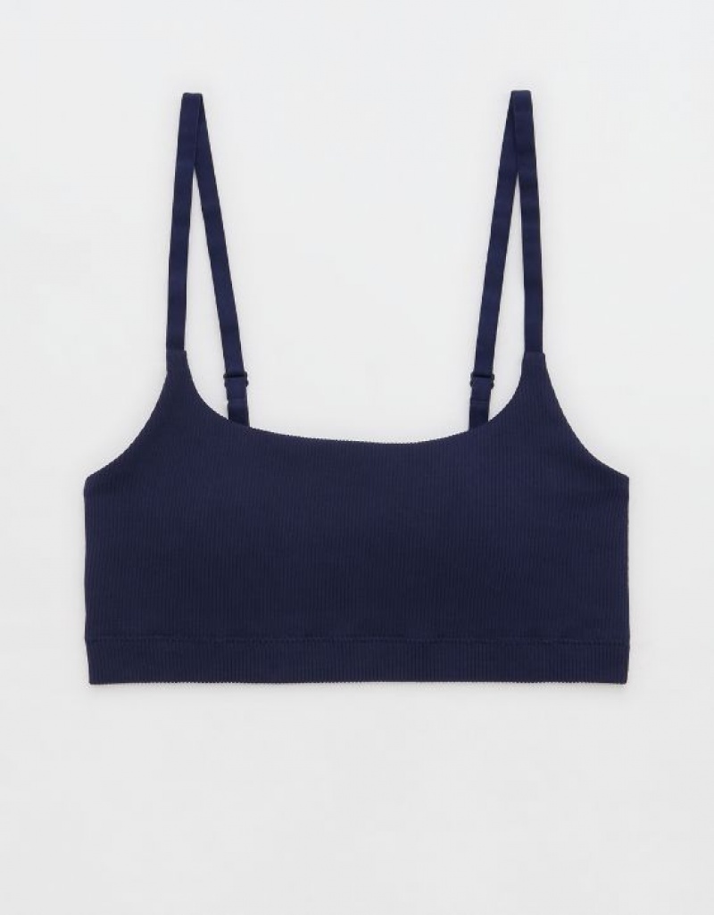 Aerie Superchill Seamless Scooplette Bras Navy | HMB-680174