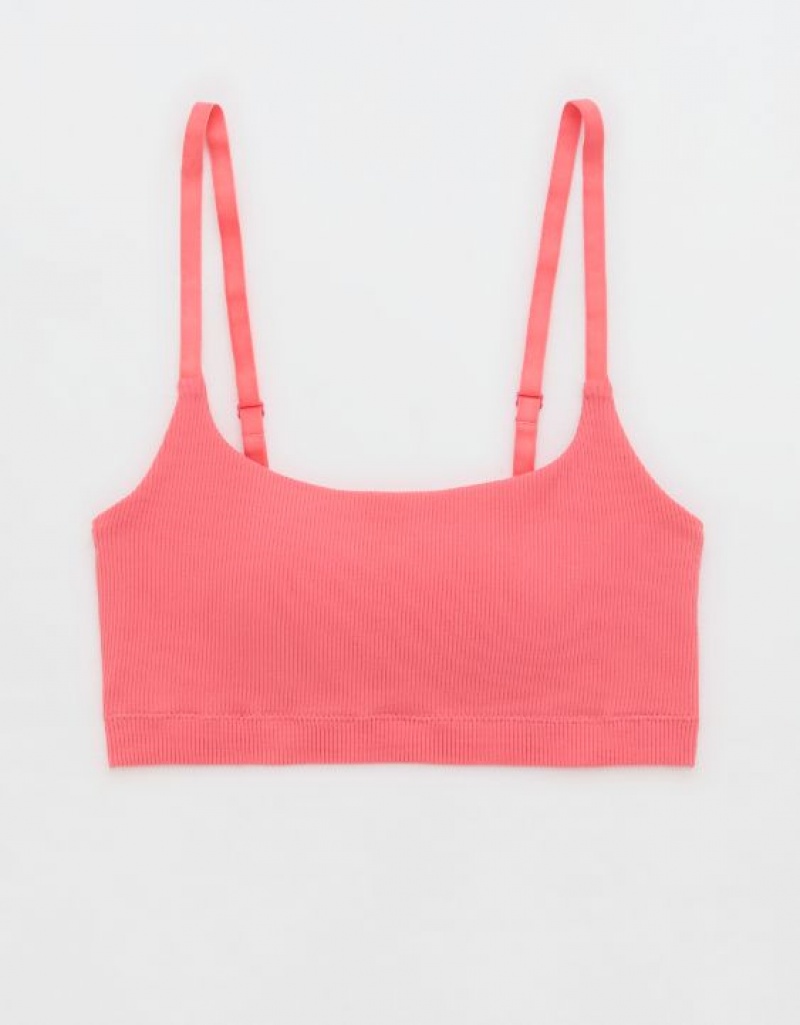 Aerie Superchill Seamless Scooplette Bras Coral | CNH-570624