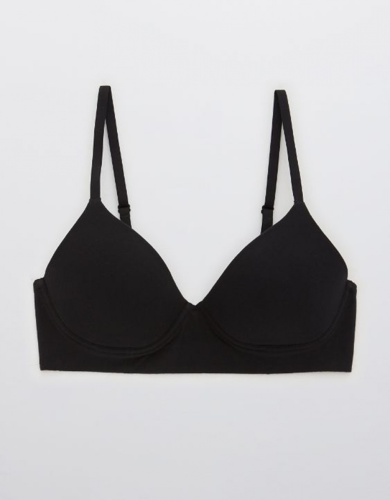 Aerie Superchill Wireless Lightly Lined Bras Black | QAV-304218