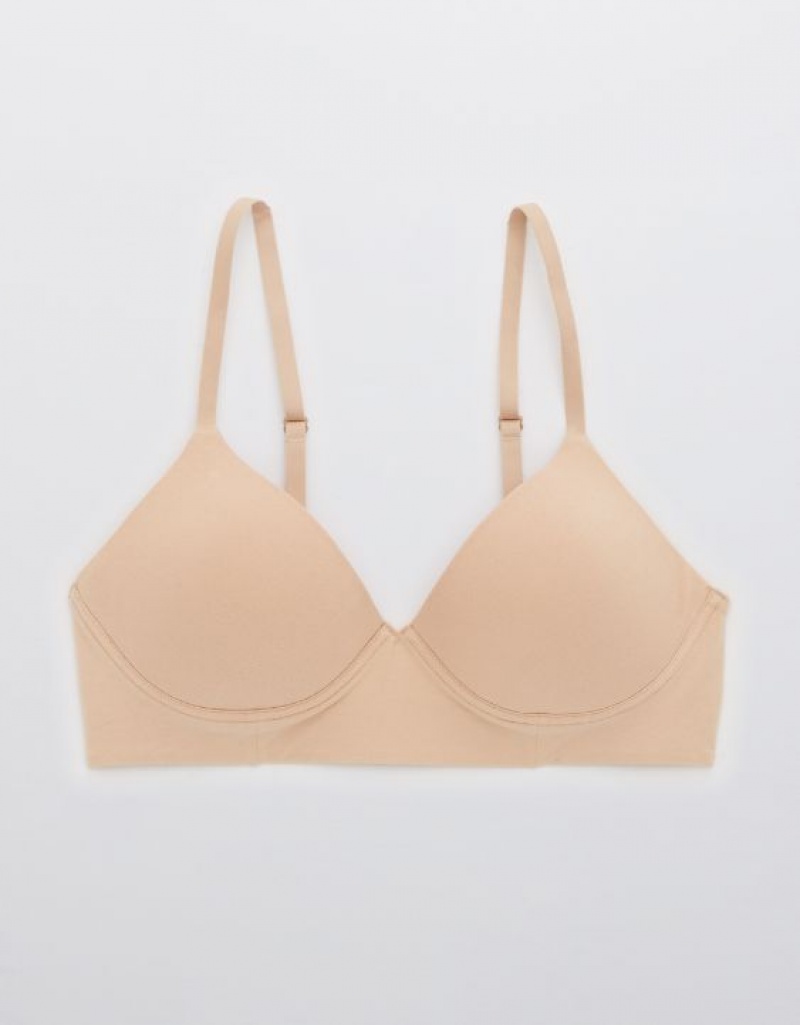 Aerie Superchill Wireless Lightly Lined Bras Beige | SWU-468170