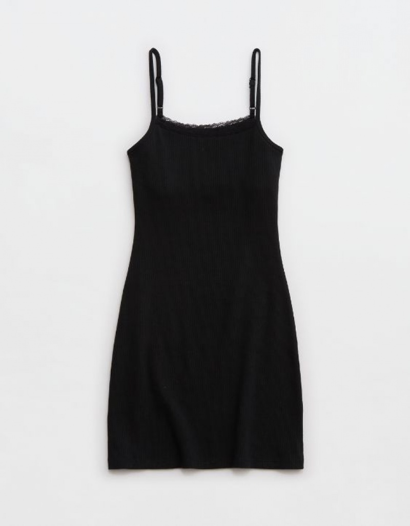 Aerie Tank Mini Dress Black | LDT-629518