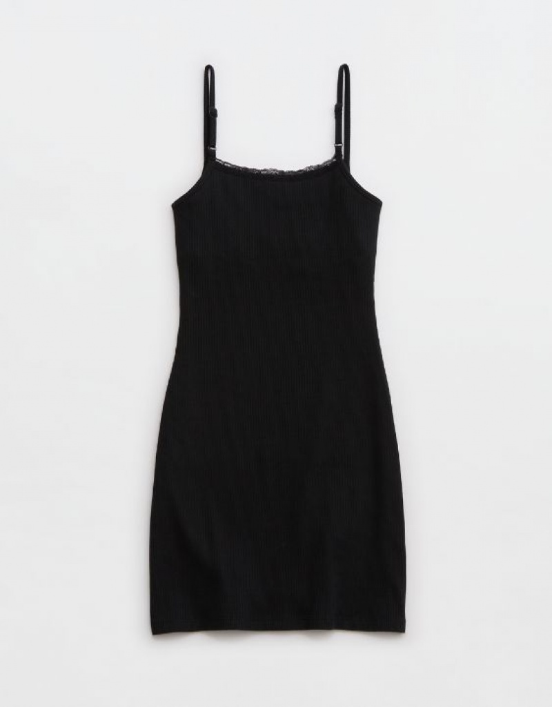 Aerie Tank Mini Dress Black | LDT-629518