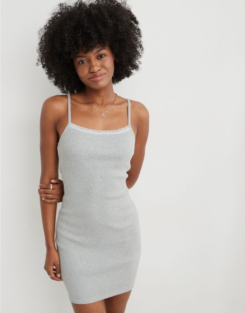 Aerie Tank Mini Dress Grey | JVB-158092