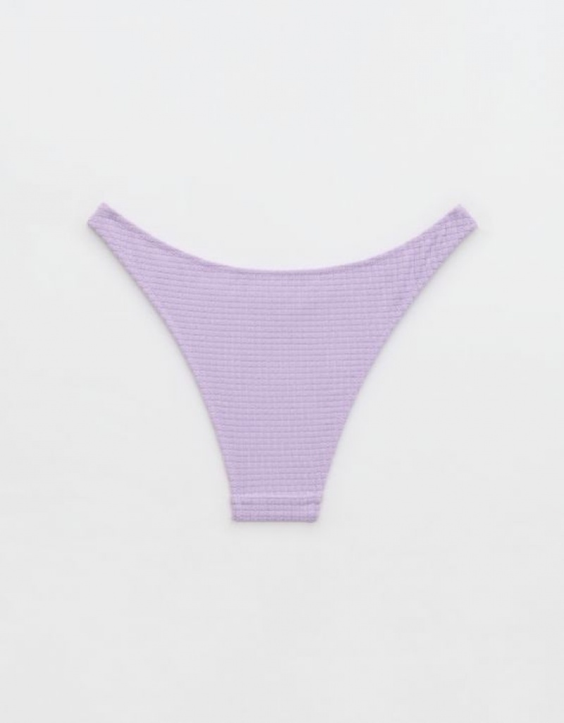 Aerie Terry Cheeky Bikini Bottom Purple / Wash | AID-678351