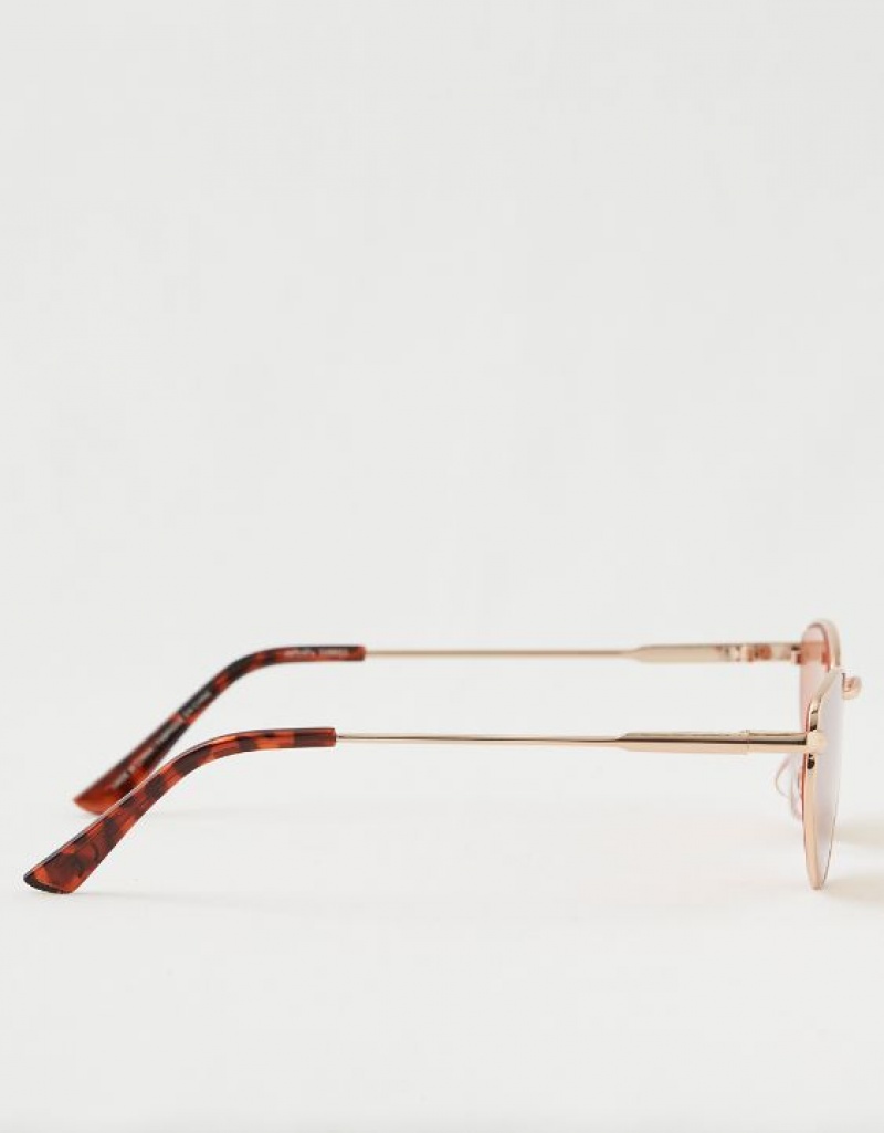 Aerie Throw-Back Sunglasses Rose / Gold | DOT-263587