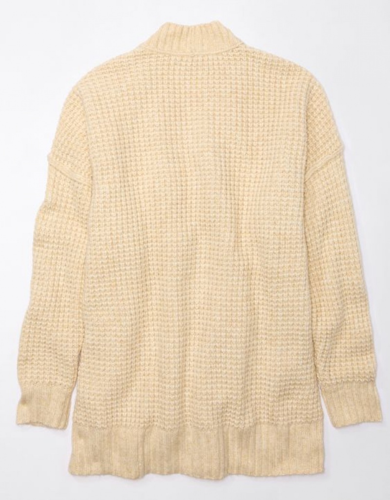 Aerie Whoa So Cozy Waffle Cardigan Cream | TSR-179534