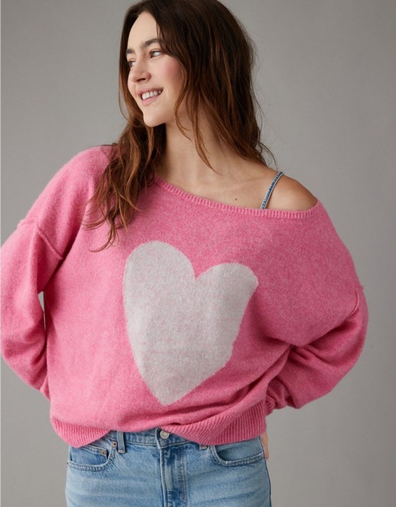 Aerie Whoa So Soft Ballet-Neck Sweater Pink | GUW-487136