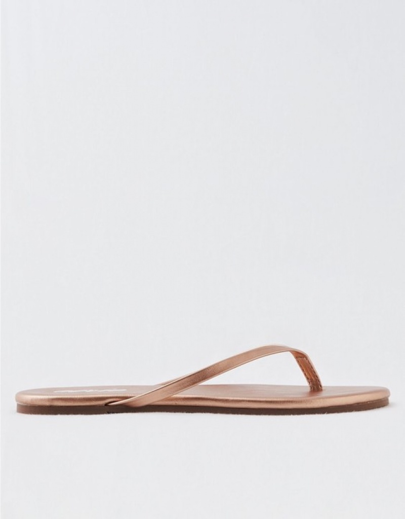 Aerie Woven Platform Flip Flops Rose / Gold | RME-693587