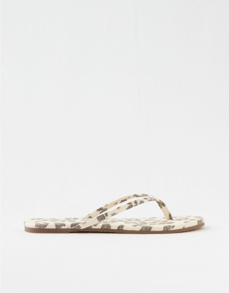 Aerie Woven Platform Flip Flops White | LNF-316254